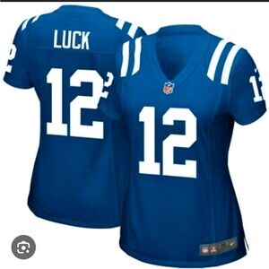 NIKE Women's Indianapolis Colts Andrew Luck #12 V-Neck Game Jersey, Blue…
